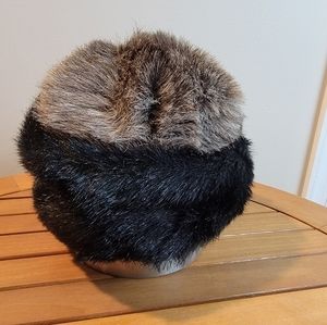 Faux Fur Roller Cossack Hat Black Gray Unisex Men's Women's‎